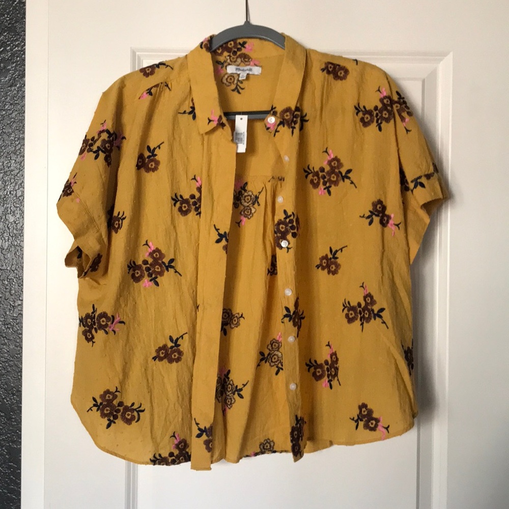 Madewell Mustard Floral Blouse